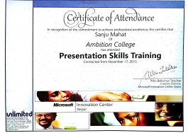 Presentation skill training